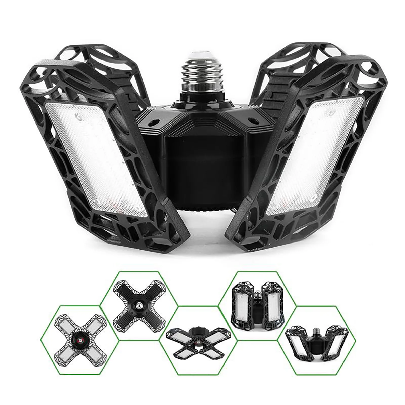 

E26 Deformable LED Garage Lights Super Brightness 120W 12000LM LED Ceiling Lights Industrial Lighting for Workshop