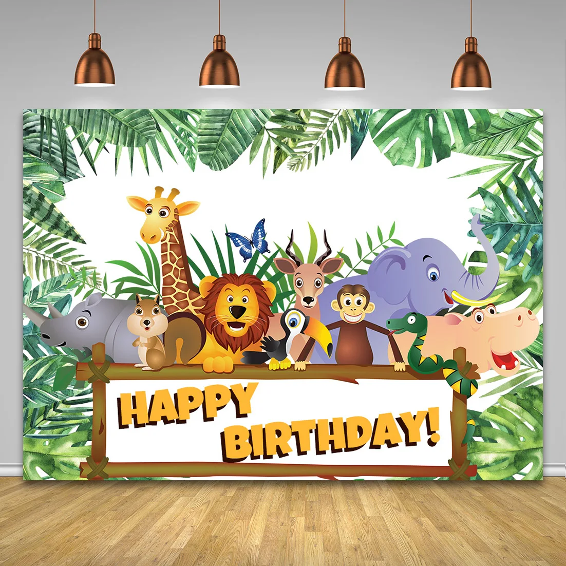 Rainforest Animals Birthday Party Photo Studio Suitable for Family Children Adult Photography Farm Cartoon Children Castle Scene