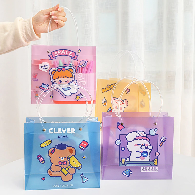 

1Pc Cartoon Gift Bag Tote Bags Portable Handbag Cute Stationery Storage Pouch for Shopping Packing Birthday Party Wedding Supply