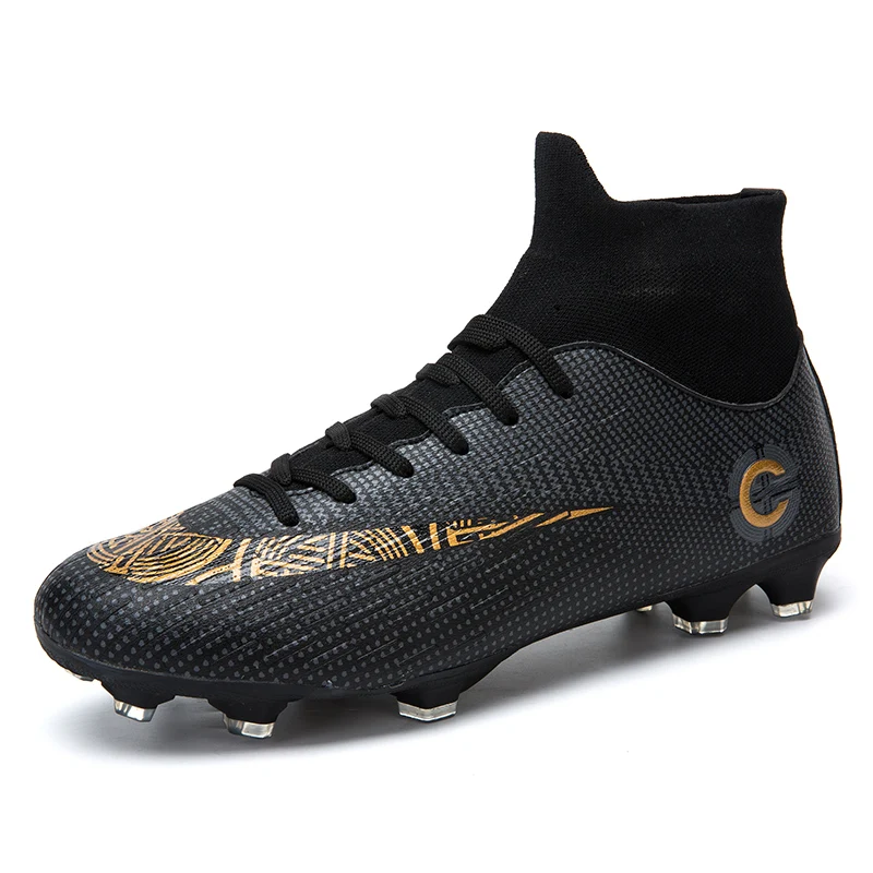

Men Cleats Soccer Shoes Fashion High-Top Centipedes Football Boots Long/Short Studs TF/FG Comfort Athletic Training Sneakers