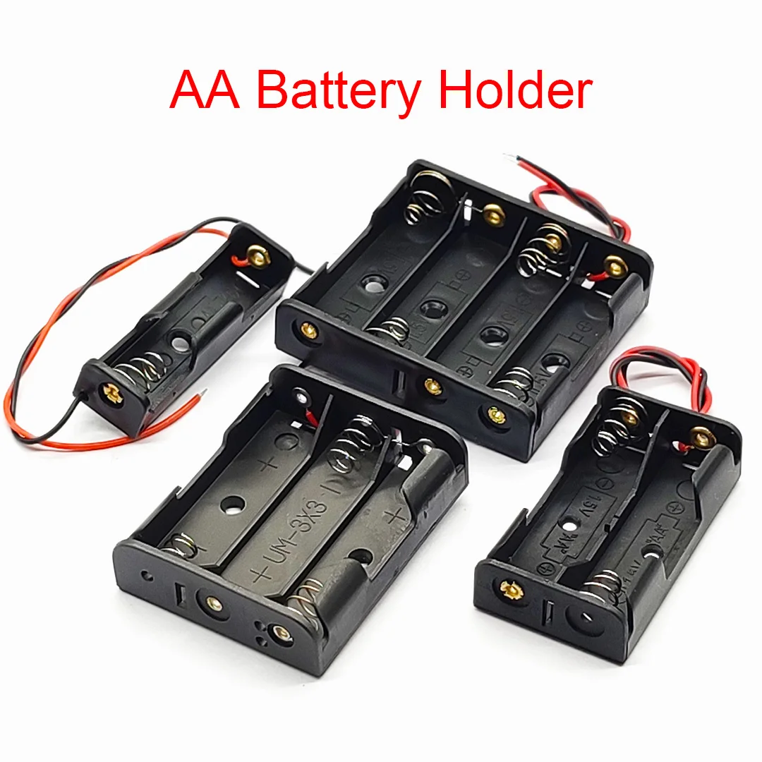 

1/2/3/4 Slot AA Battery Case 1.5V/3V/4.5V/6V AA Battery Holder Box AA Storage Case With Cable