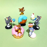 5pcsset kawaii mouse cat action figure toys boy girl gift ornaments anime decor scene doll