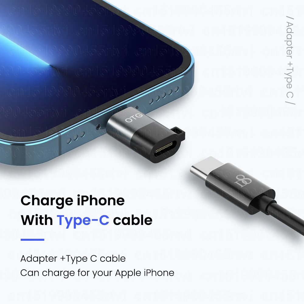 Адаптер OTG с USB Type C на 8-Pin для iPhone 13 12 11 Pro Max XR 2A кабель быстрой зарядки и передачи