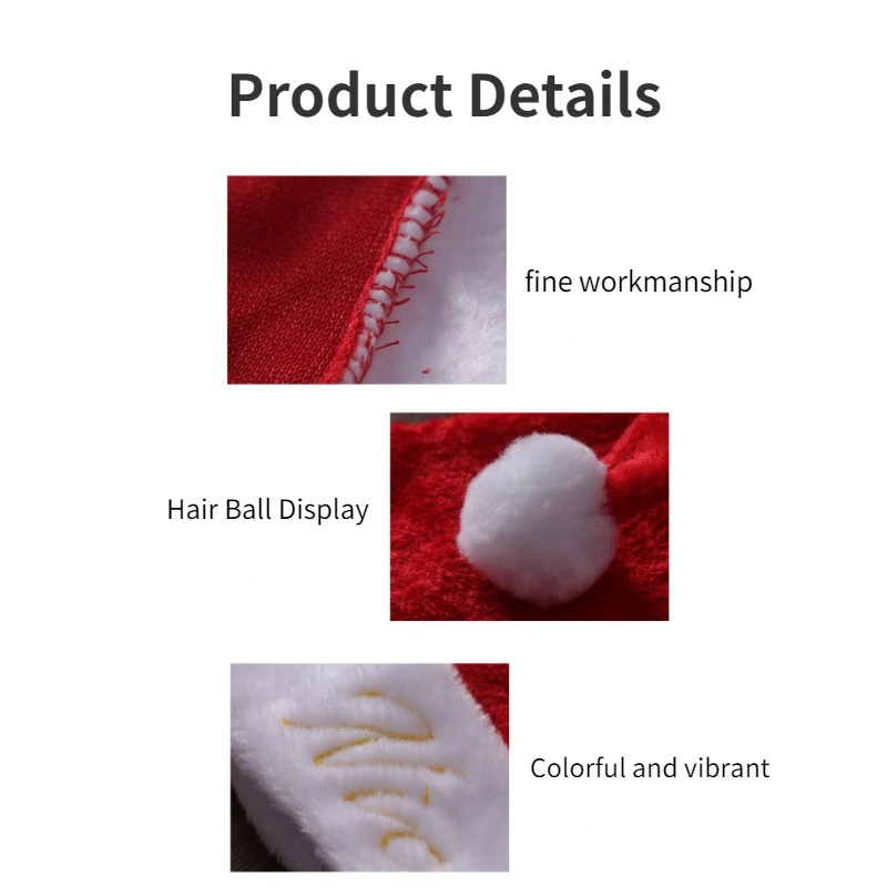 Классические Рождественские Шапки Санта-Клауса С Вышивкой Праздничная