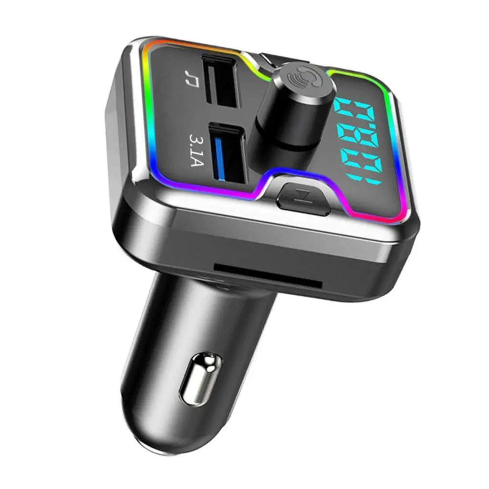 

Car Handsfree FM Transmitter Bluetooth 5.0 Car Kit MP3 Modulator Player TF Card USB AUX Receiver 3.1A Dual USB Fast Charger
