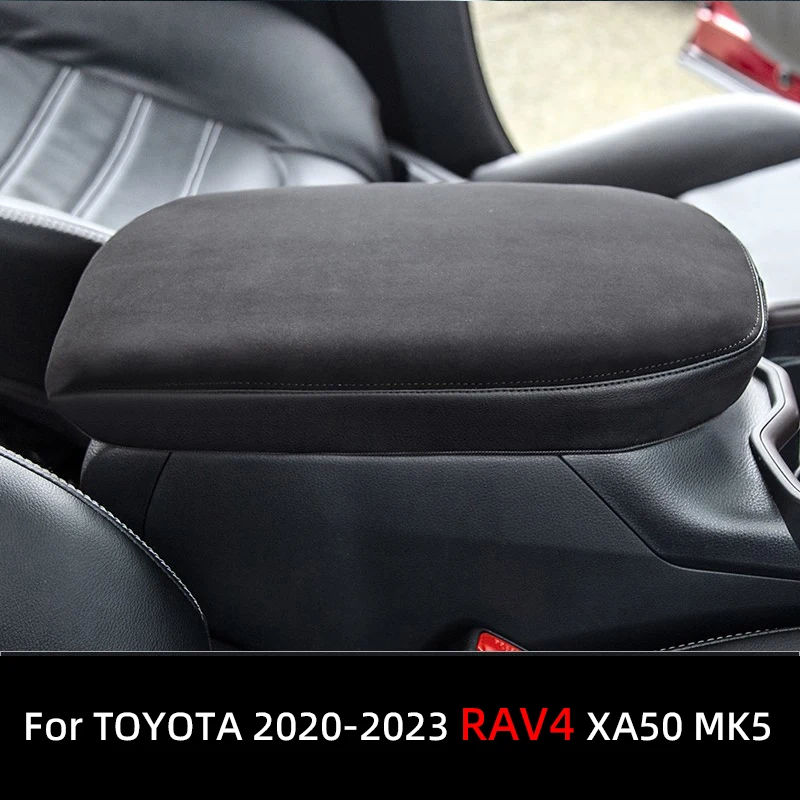 

For Toyota RAV4 XA50 2020 2021 2022 2023 Suede Leather Car Armrest Pad Cover Center Console Auto Seat Box Protection Cushion