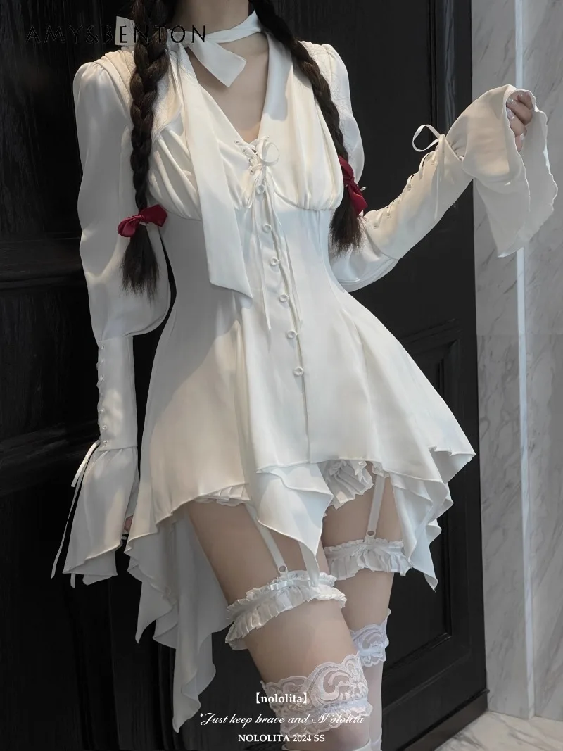 Субкультура тяжелой промышленности винтажная рубашка с рюшами и расклешенными