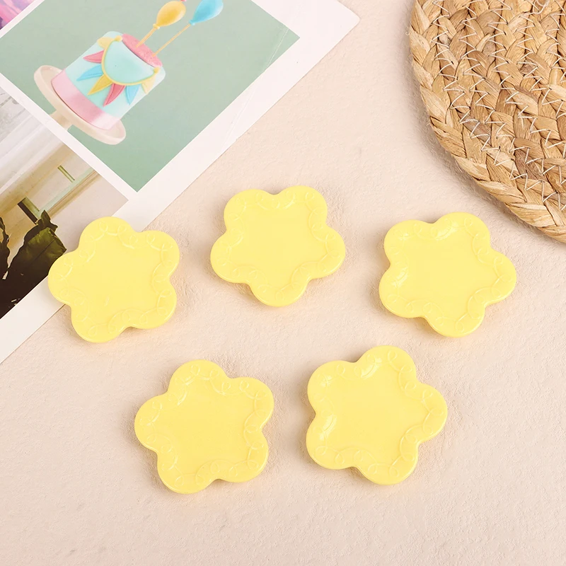 5 шт. 1/12 тарелки в форме цветка для кукольного домика миниатюрное кухонное