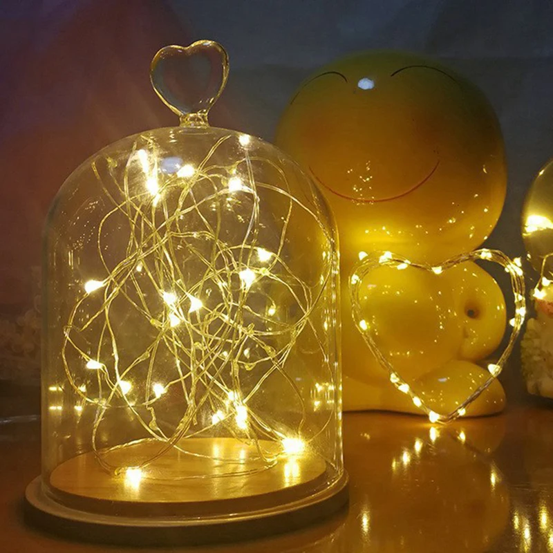 3/5/10 м USB светодиодные гирлянды из медной серебряной проволоки гирлянда