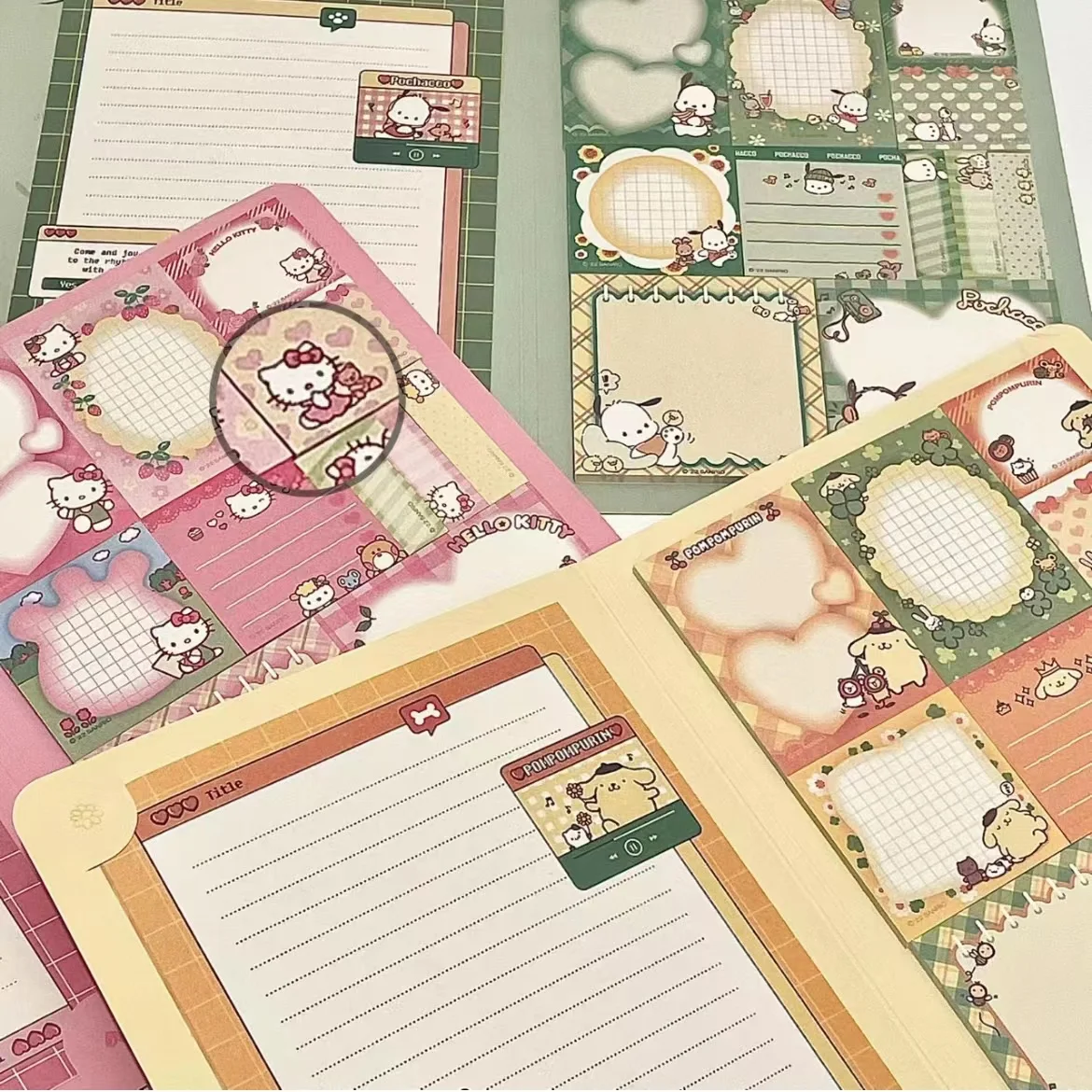 Kawaii Sanrio Hello Kitty Cinnamoroll Канцелярский набор Mymelody Kuromi Тематические бумажные продукты