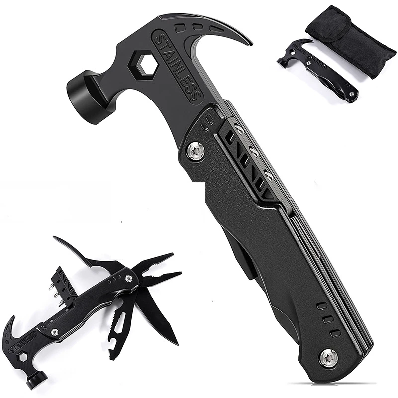 

Auto Safety Hammer Stainless Steel Tool Nylon Sheath Outdoor Survival Camping Hiking Portable Pocket Knife Multitool Claw Hammer