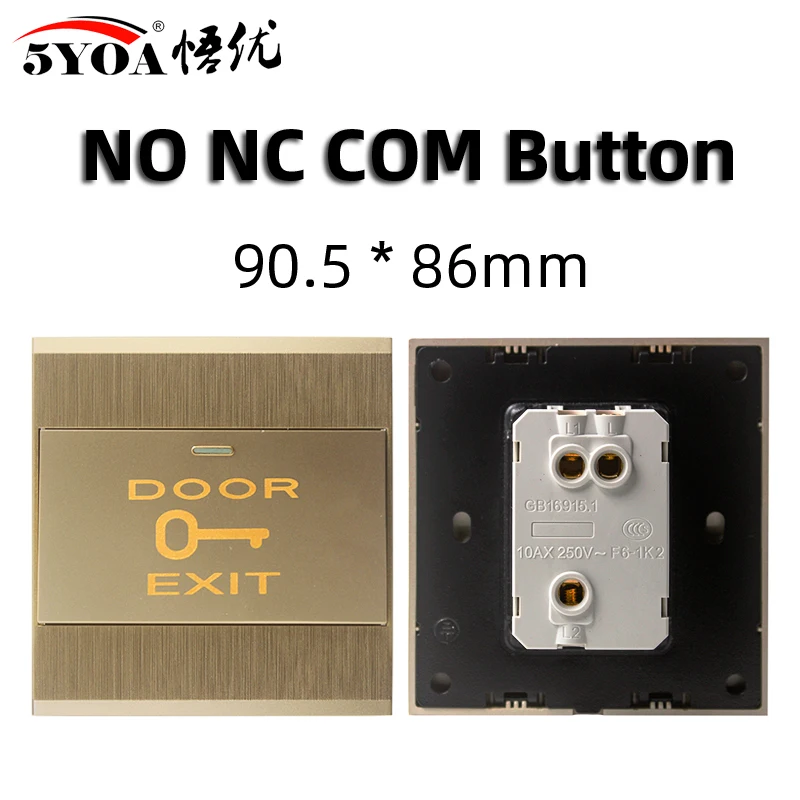 Door Exit Push Button Release Switch Opener NO COM NC LED light For Access Control System Entry Open Touch |