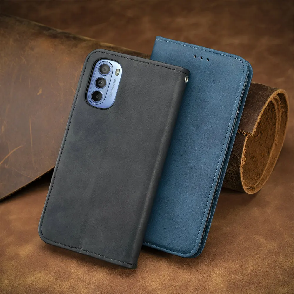 Роскошный кожаный чехол для Motorola Moto G60S гладкий Чехол-Бумажник телефона Обложка