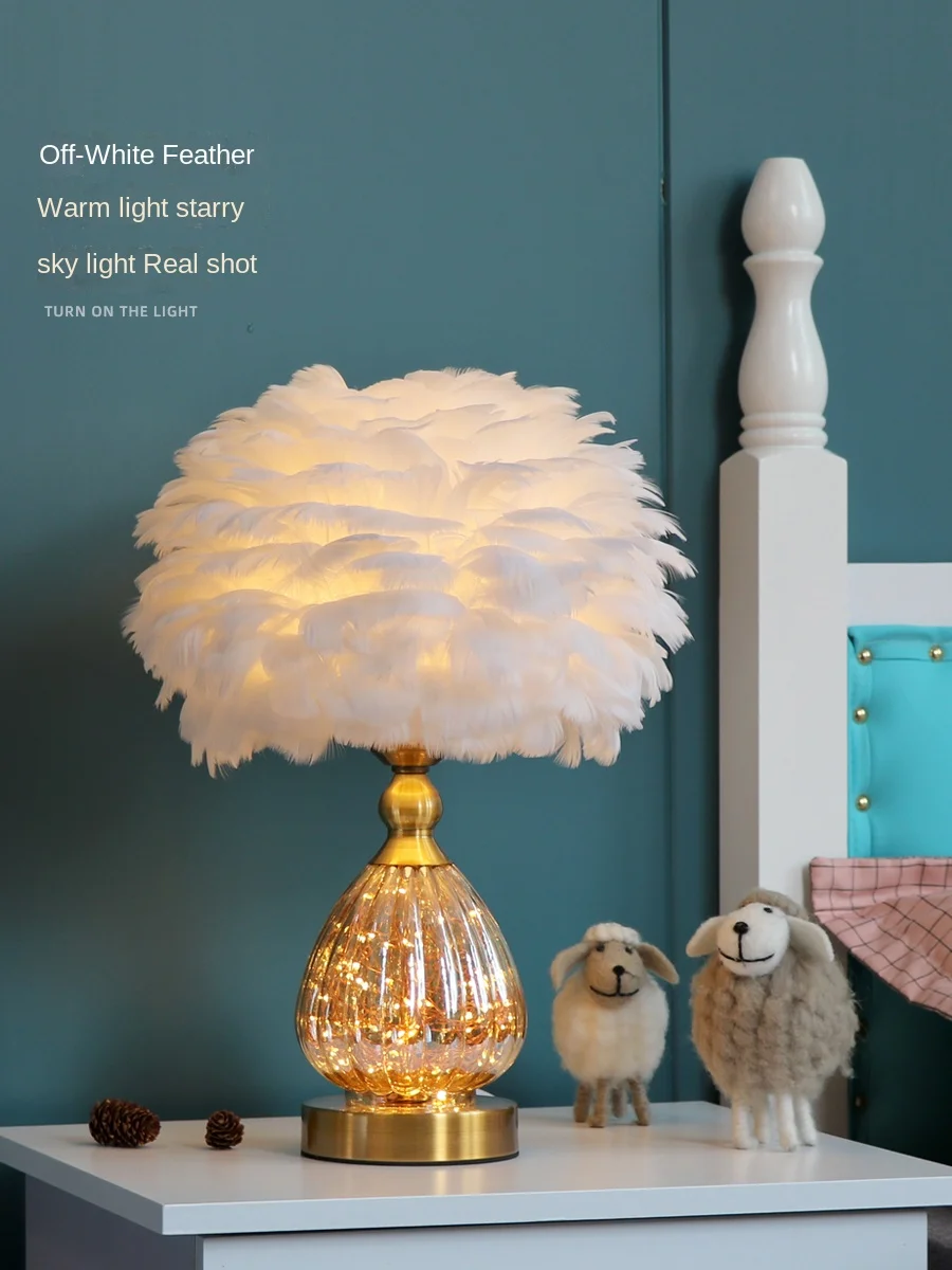 

FQ Nordic Minimalist Modern Bedroom Bedside Feather Lamp