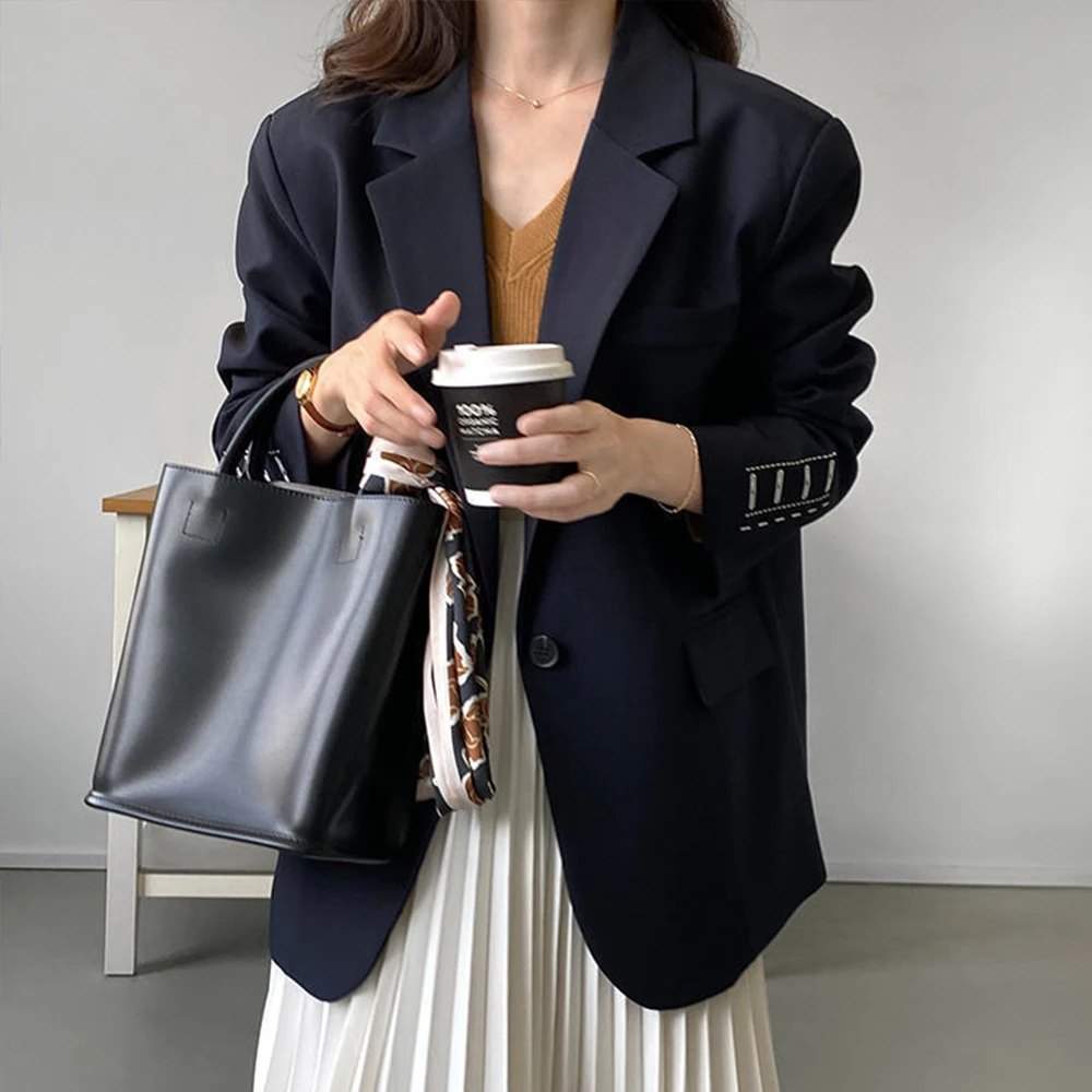 

Design Suit Jacket Female 2022 Spring And Autumn New High-end Casual Western Style Street Wear Brown Coffee Suit Oversize Coat