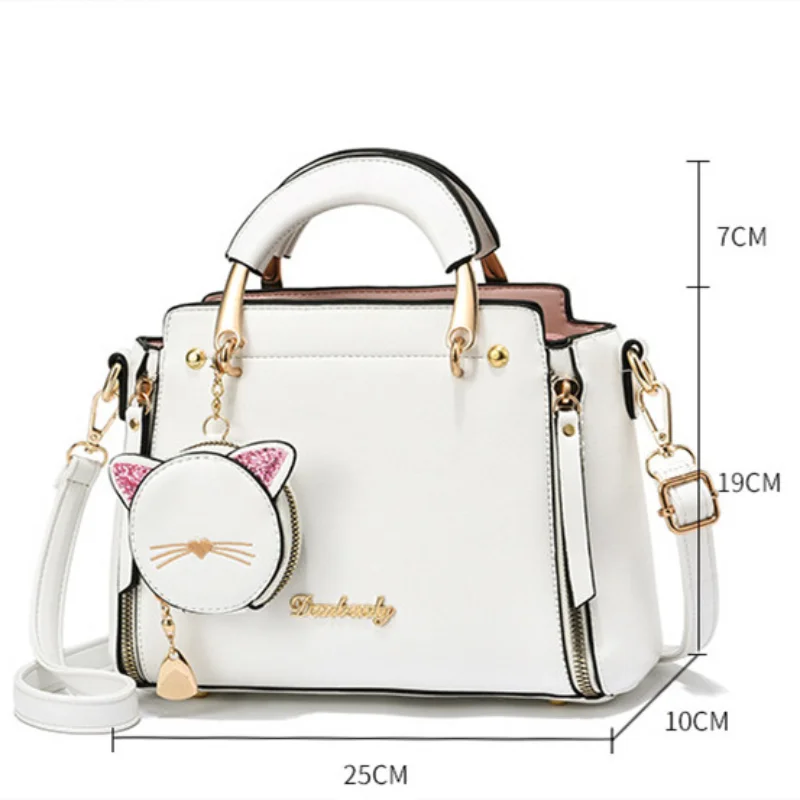 Women's PU Urban Simplicity Large Capacity Handbag Luxury Cat Hand Bag Purse Fashion Shoulder Designer Brand Bags женский Bolsa