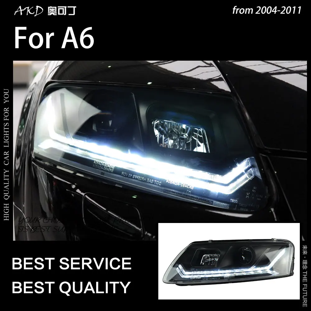 

Автостайлинг фары для A6 фары 2004-2011 A6 светодиодный ная фара C5 C6 сигнал поворота DRL биксеноновый проектор автомобильные аксессуары