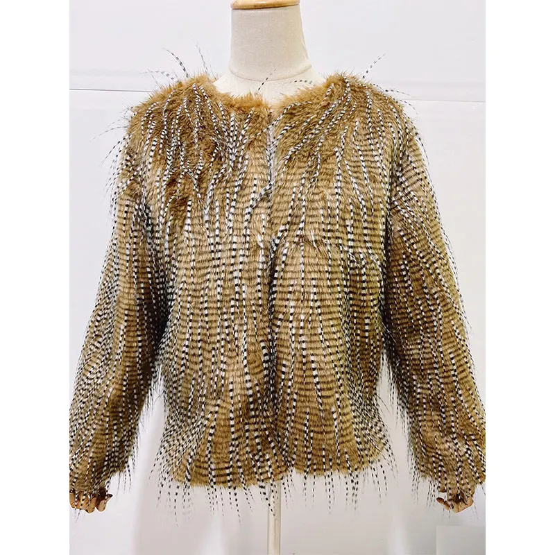 Trendy High Quality Thin Warm Furry Streetwear Long Sleeve Faux Winter Fur Coats Jackets Women Manteau Femme 2022