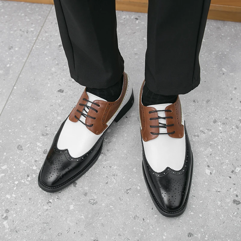 Брендовые мужские кожаные туфли-оксфорды на платформе низкие модные трендовые