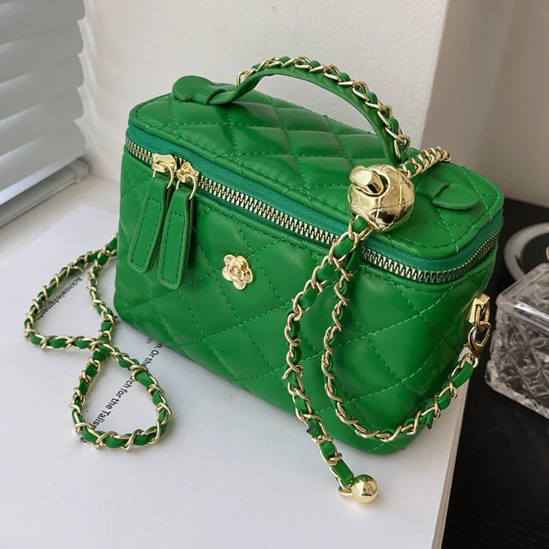 

Luxury Mini Box PU Leather Crossbody Sling Bag Women Designer Handbags And Purse 2023 Brand Shoulder Bag Lady Green Tote