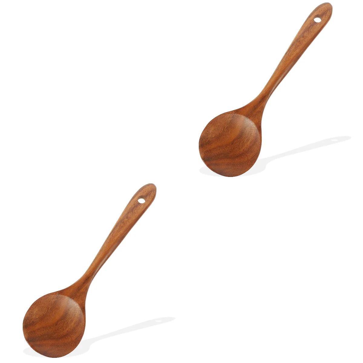 

2pcs Natural Ladle Kitchen Soup Spoon Salad Spoon Household Stirring Spoon Reusable Soup Spoon