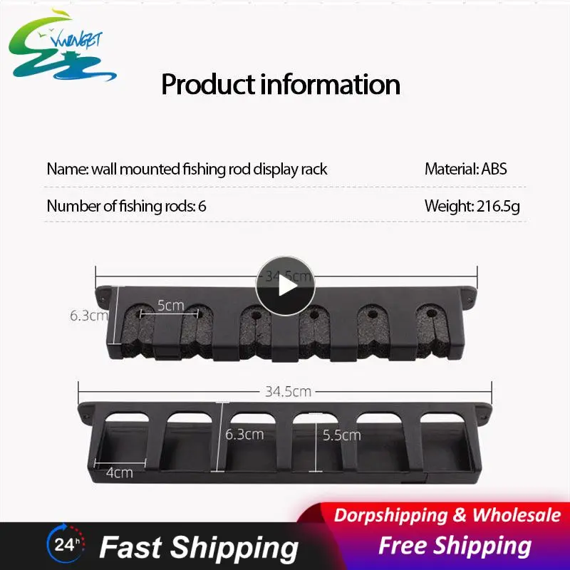 

Fishing Rod Holder EVA Sponge 6-Rod Rack Vertical Pole Holder Wall Mount Modular Garage Fishing Pole Display Stand Fixed Frame