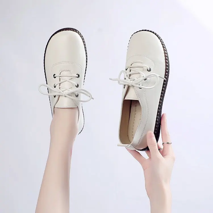

2022 New Fashion Casual Round Toe Personality Exquisite Ladies Flat Loafers White Shoes Soft Defense Ladies Flat Shoes