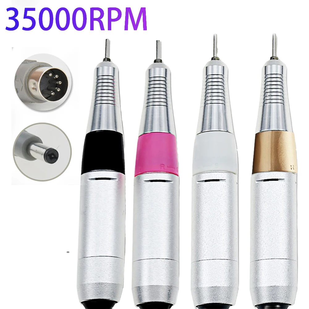 

4 Colors 35000RPM Aluminum Alloy Nail Drill Handle Handpiece General Motor Socket Upgraded Automatic Voltage Adaptation Handle