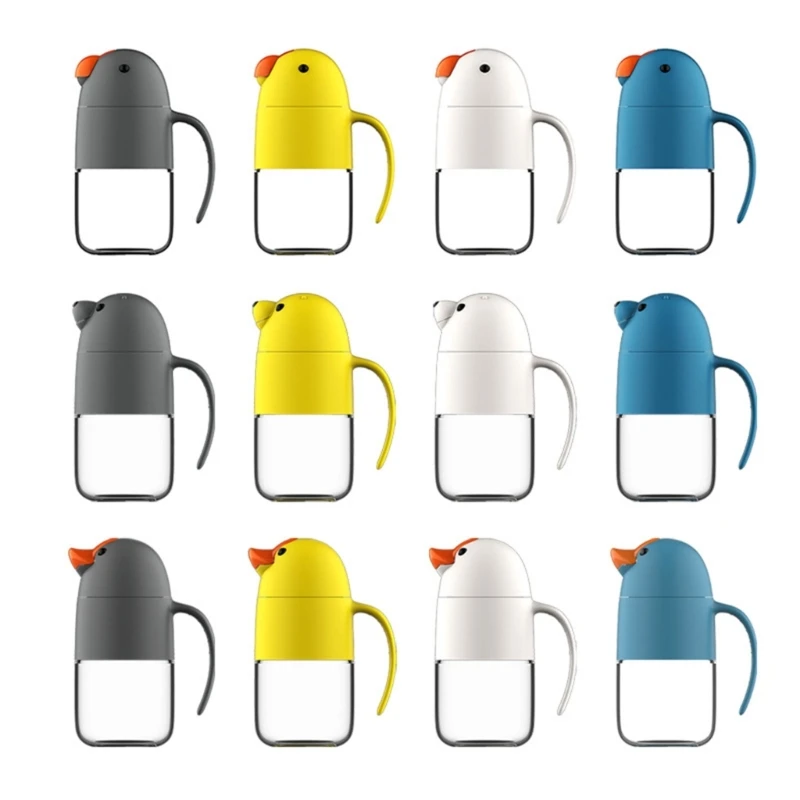 

C90D 550ML Kitchen Glass Oil Bottle Oil Dispenser Automatic Opening Closing Bottles
