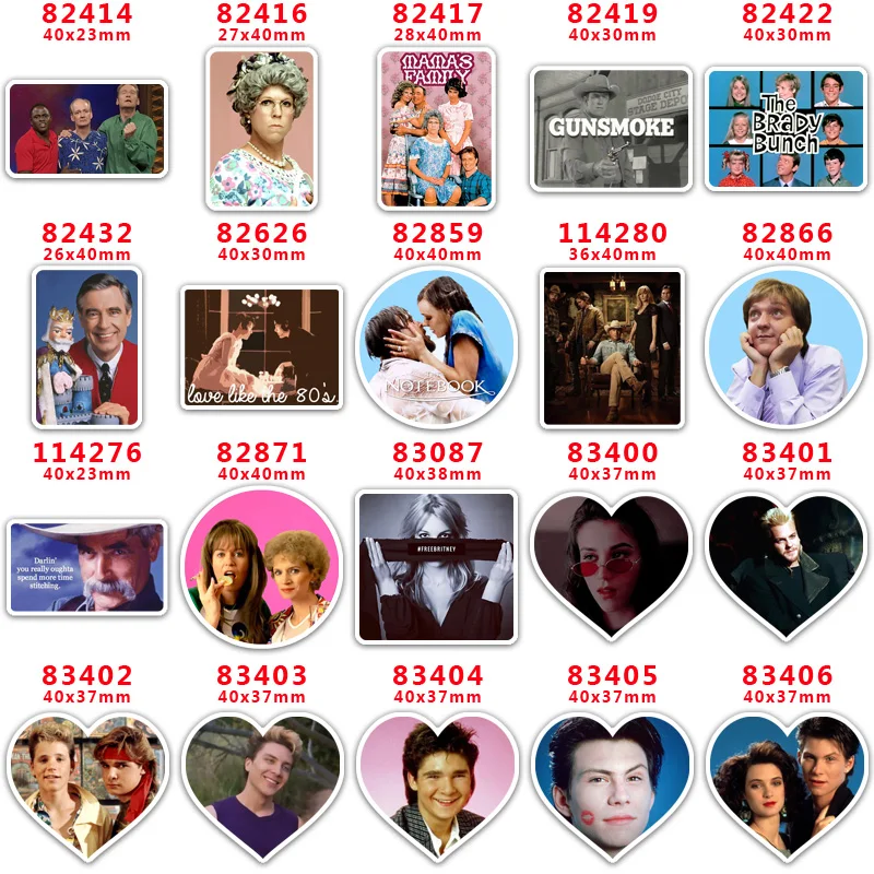 

30 шт./лот плоская смола с принтом Superstars для бантов для волос PR82414