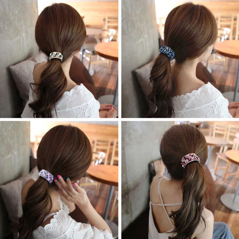 

Female Fashion Rhinestone Hair Claws Geometric Rhinestone Hairpin With Diamond Ponytail Buckle For Women Ponytail Hair Claw