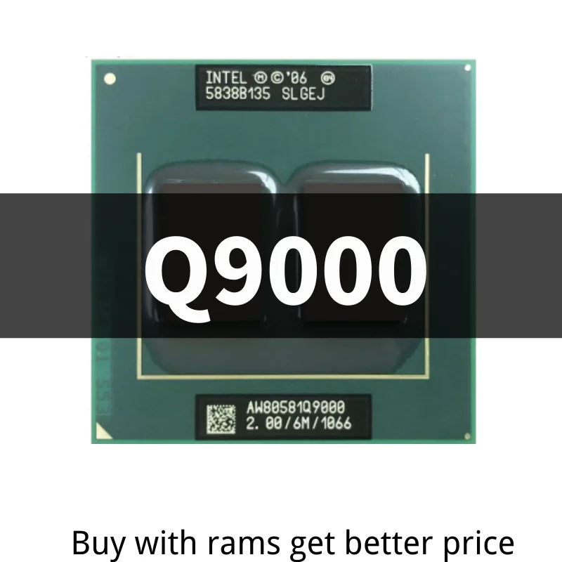 

Core 2 Quad Mobile Q9000 SLGEJ 2.0 GHz Quad-Core Quad-Thread CPU Processor 6M 45W Socket P