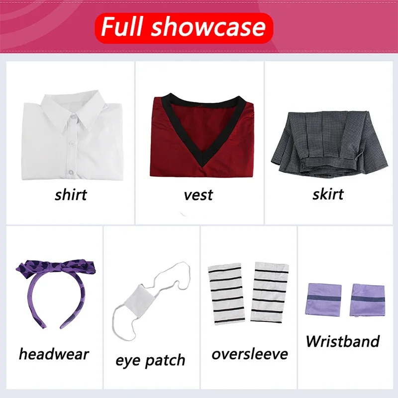 Костюм для косплея мидари ичисима из аниме какейгуруи полный комплект рубашки и