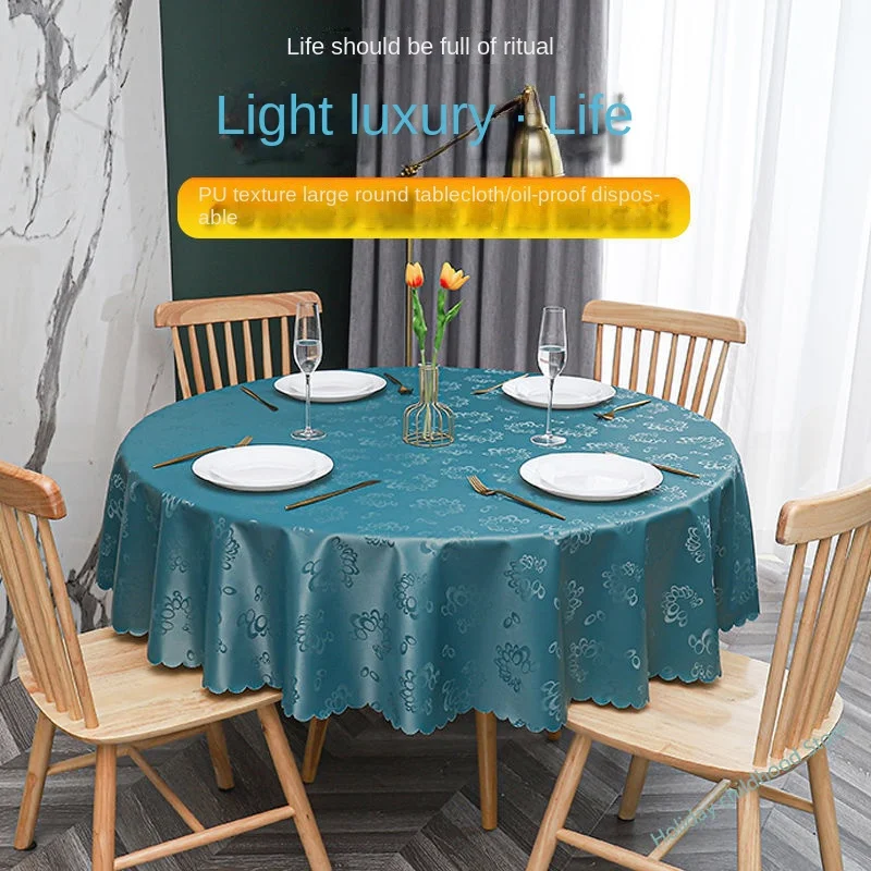 

Tablecloth waterproof, oil-proof and anti-scalding disposable hotel round tablecloth household tablecloth cloth European style