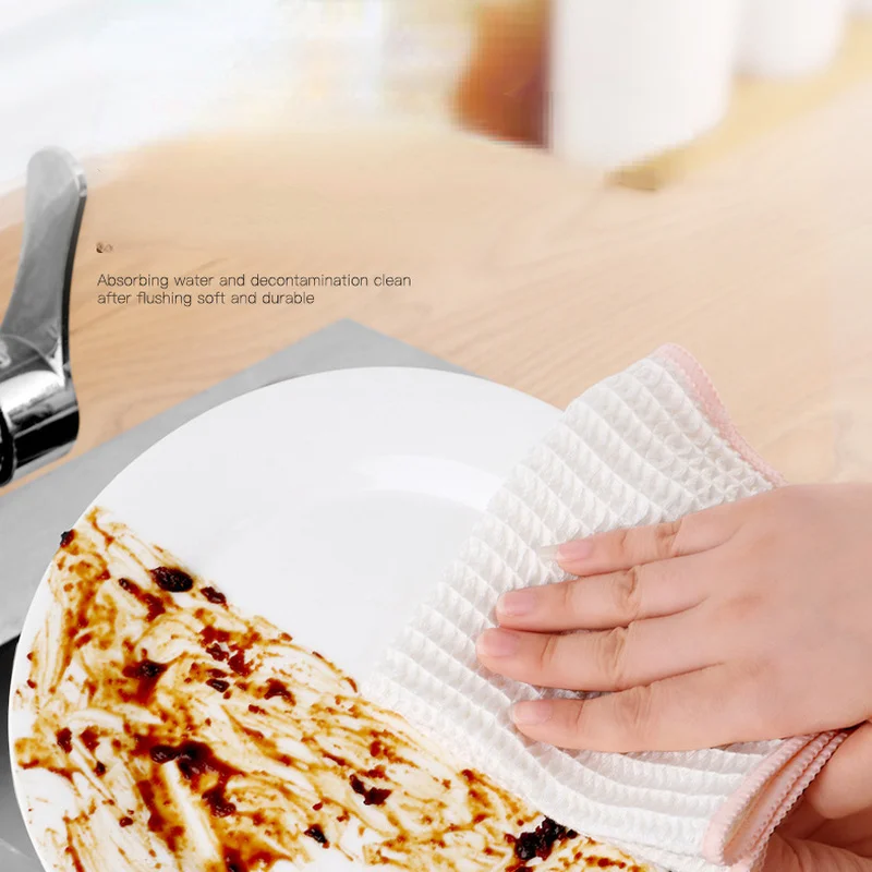

Glass Cleaning Mirror Towel Absorb Water Without Lint Scouring Pad Polyester Cleaning Rag Thickened Scouring Pad