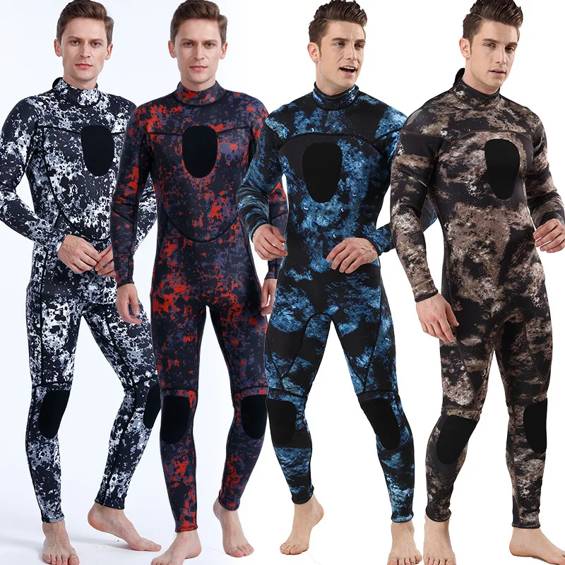 

3MM Camouflage Diving Suit Men's Cold-proof Warm One-piece Surfing Suit Wetsuit for Cold Water