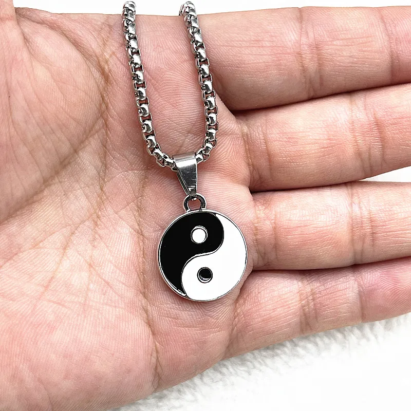 

Hot Tai Chi Paired Pendant Couple Necklaces for Lovers Best Friends Yin Yang Long Chain Necklace Fashion Jewelry