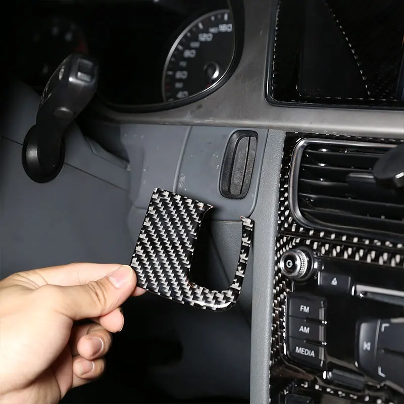 Car Accessories Interior Car Key Hole Decoration Frame 3D Interior Sticker For Audi A4L / A5 2009-2016 Real Carbon Fiber 1 Pcs