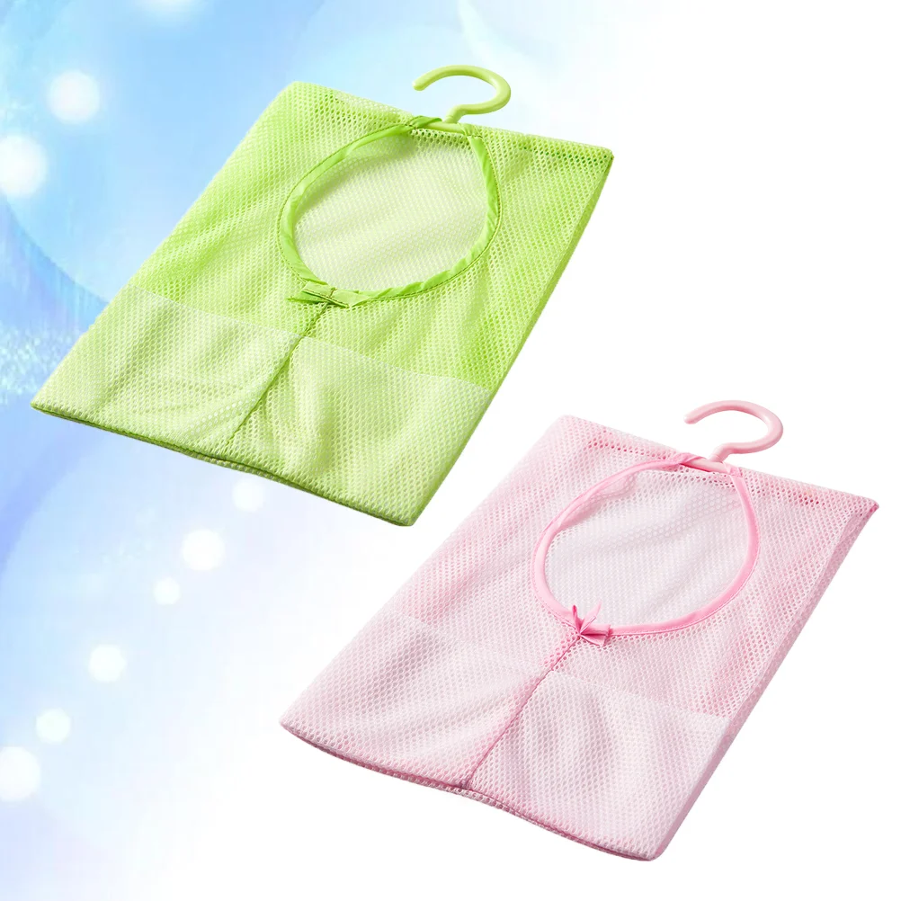 

2 Mesh Bag Closet Multipurpos Storage Organizer with Hanger for Kitchen Bathroom