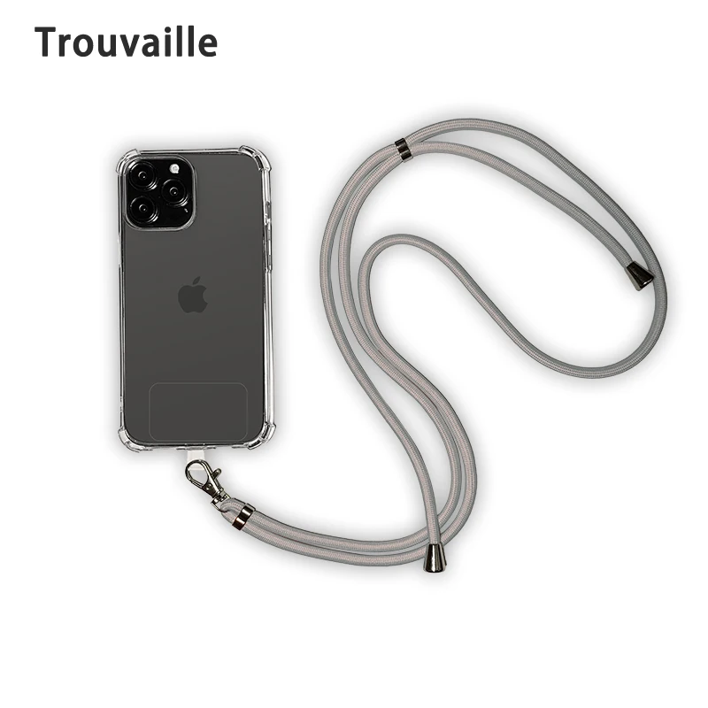 

Trouvaille Phone Case For Redmi Note 10 9 8 Pro Max Rope Impact Sling Transparent Cover for Redmi 9 9a 9c 8 7 6 Neck Lanyard