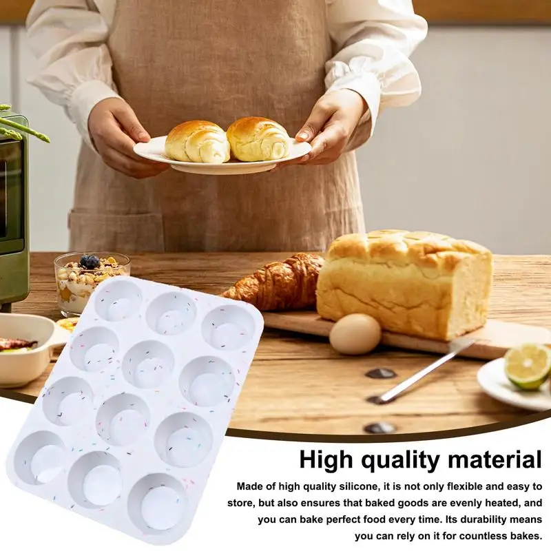 Форма для кексов 12 чашек антипригарная форма маффинов силиконовая Оловянная