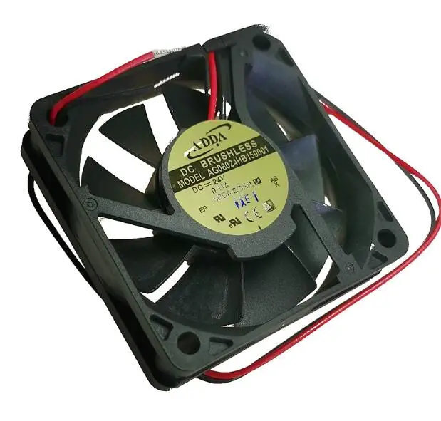 Охлаждающий вентилятор для сервера ADDA AG06024HB159001, постоянный ток 24 В, 0,11 А, 60x60x15 мм, 2 провода