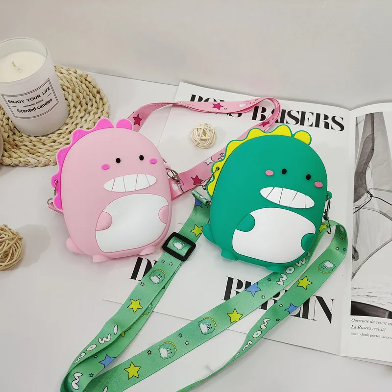 Cute Cartoon Little Dinosaur Shoulder Bag Zero Wallet Mengmenglong Silicone Bag New Children's Bag