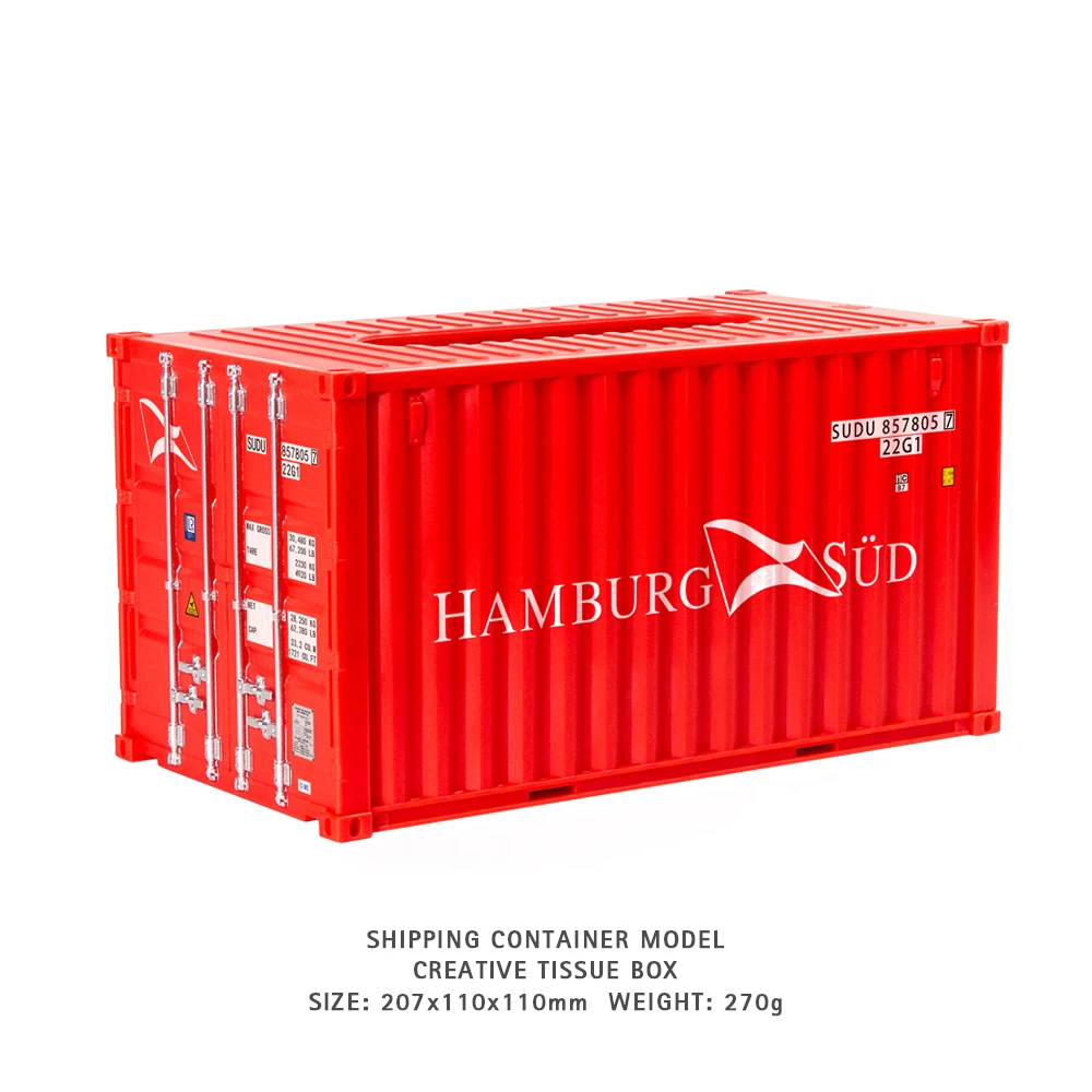 

Creative Shipping Container Model Toys Home Desktop Decoration Tissue Box Office Supplies Storage Pencil Holder LOGO Customized