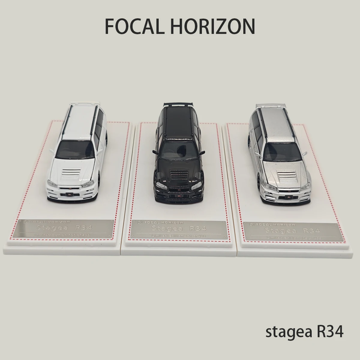 Фото Модель автомобиля FH Stagea R34 1:64 JDM Station Wagon из литого металла с открывающимся капотом и видимыми деталями двигателя. В наличии, готов к отправке. №3
