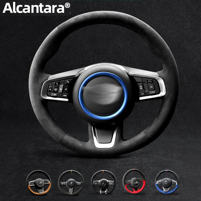 

Hand Sewn 100% Alcantara Suede Car Steering Wheel Cover for Jaguar Xel Xfl Xf Xj Xjl Epace Space