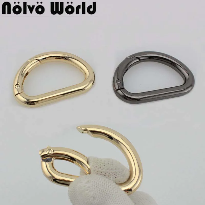 

20-60pcs New 3colors 33*19mm spring opened d ring belt buckle hardware metal d-ring for bags