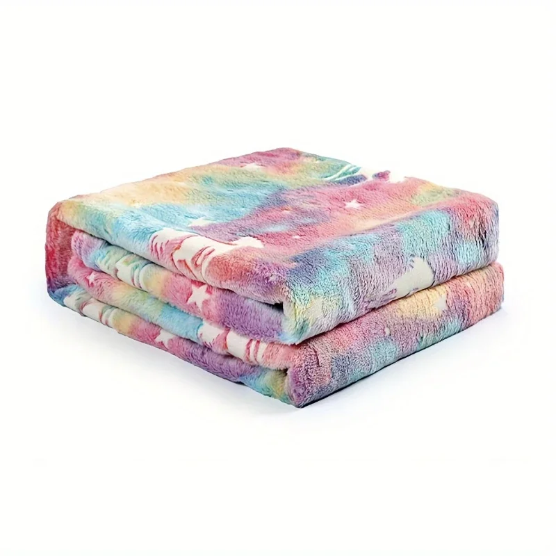 Светящееся одеяло 60x50 дюймов светящееся в темноте ФЛУОРЕСЦЕНТНОЕ яркие радужные