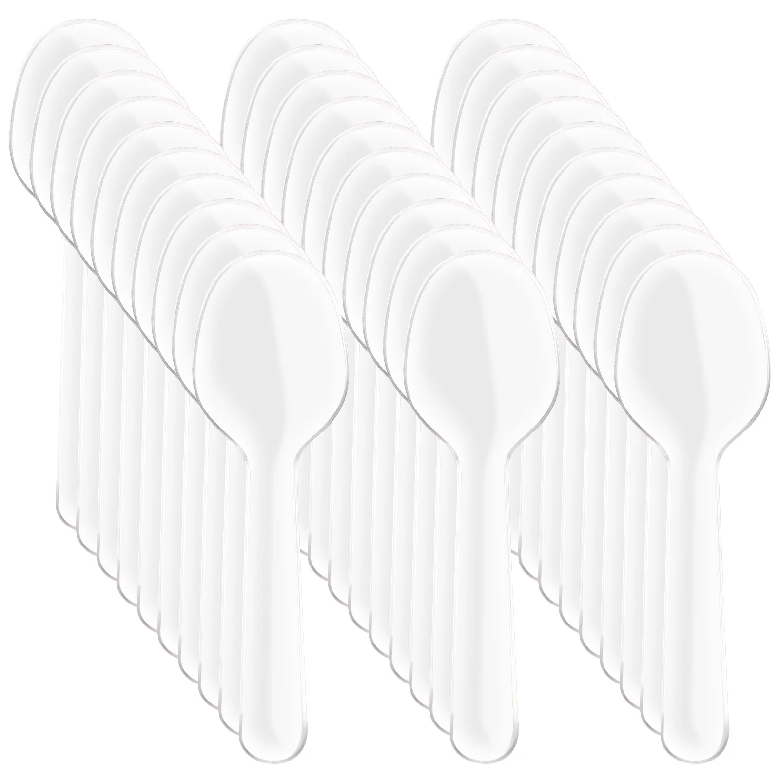 

200Pcs Ice Cream Spoons Serving Spoons Kitchen Spoons Plastic Cutlery Clear Teaspoon Party Plastic Spoons