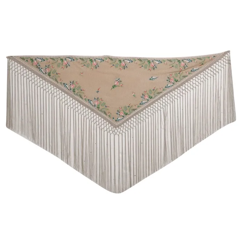 Новые весенне-осенне-зимние треугольные шали с кисточками женские элегантные